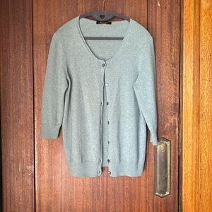 Loro Piana Women’s Size 42 Pale Green 100% Cashmere Sweater 3/4 sleeves